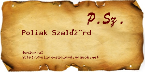 Poliak Szalárd névjegykártya